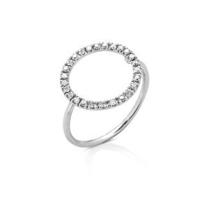 ANELLO CON CENTRO CERCHIETTO 15 MM INCASSATO IN BRILLANTI