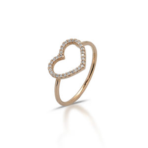 ANELLO CON CUORE INCASSATO IN BRILLANTI