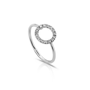 ANELLO CON CENTRO CERCHIETTO 10 MM INCASSATO IN BRILLANTI