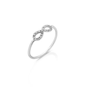 ANELLO CON SIMBOLO INFINITY INCASSATO IN BRILLANTI