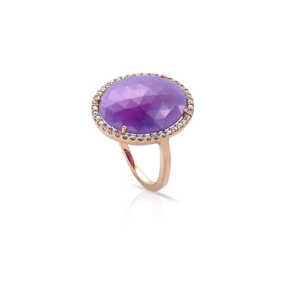 ANELLO CON CENTRO IN ZAFFIRO TAGLIO FANCY COLOR CIPRIA E BRILLANTI