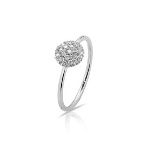 ANELLO CON CENTRO DISCHETTO 6 MM INCASSATO IN BRILLANTI - 90331