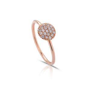 ANELLO CON CENTRO DISCHETTO 6 MM INCASSATO IN BRILLANTI - 90331 OR