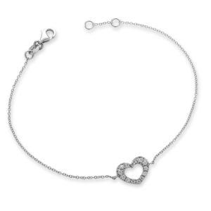 BRACCIALE CON CUORICINO INCASSATO IN BRILLANTI - 90213