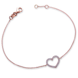 BRACCIALE CON CUORICINO INCASSATO IN BRILLANTI - 90233