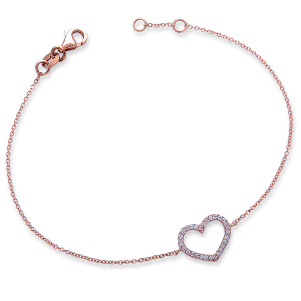 BRACCIALE CON CUORICINO INCASSATO IN BRILLANTI - 90233