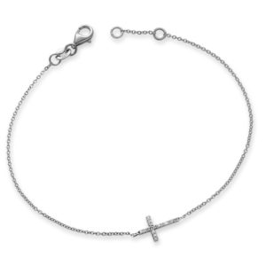 BRACCIALE CON CROCE DI 15 MM INCASSATA IN BRILLANTI
