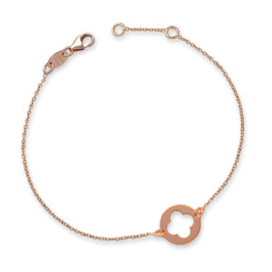 BRACCIALE PIASTRINA TONDA CON FIORE INTAGLIATO