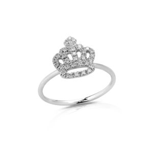 ANELLO CON CORONA INCASSATA IN BRILLANTI