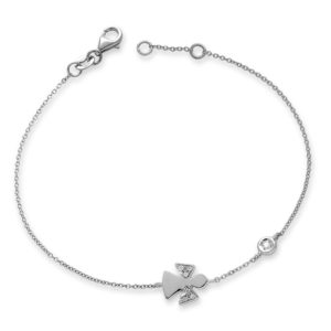 BRACCIALE CON ANGIOLETTO INCASSATO IN BRILLANTI E CASTONCINO CON BRILLANTE
