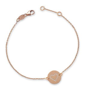 BRACCIALE PIASTRINA TONDA CON CUORICINO