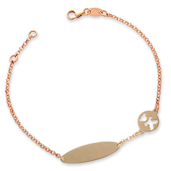BRACCIALE BABY CON TARGHETTA E ORSETTO INTAGLIATO