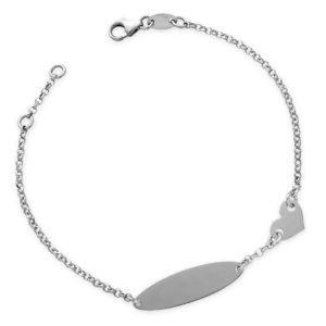 BRACCIALE BABY CON TARGHETTA E CUORICINO