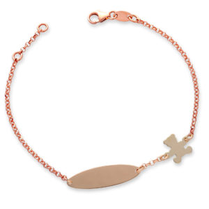 BRACCIALE BABY CON TARGHETTA E ORSETTO
