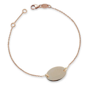 BRACCIALE CON PIASTRINA OVALE 10 MM