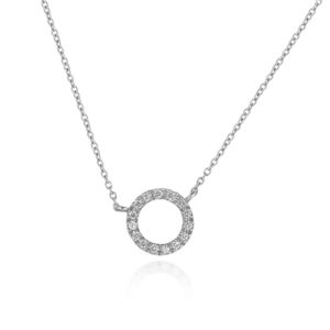 COLLANA CON CERCHIETTO DI 10 MM INCASSATO IN BRILLANTI