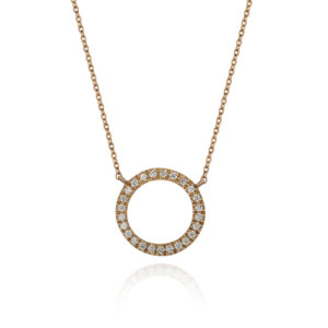 COLLANA CON CERCHIETTO MM 15 INCASSATO IN BRILLANTI