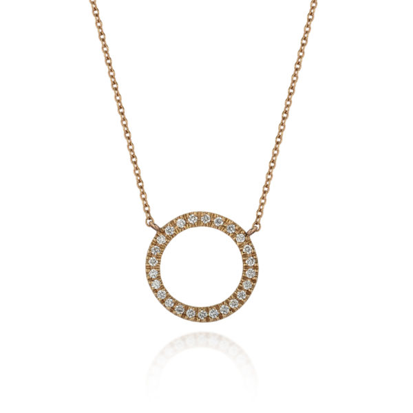 COLLANA CON CERCHIETTO MM 15 INCASSATO IN BRILLANTI