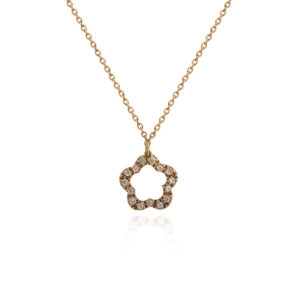COLLANA CON FIORELLINO INCASSATO IN BRILLANTI