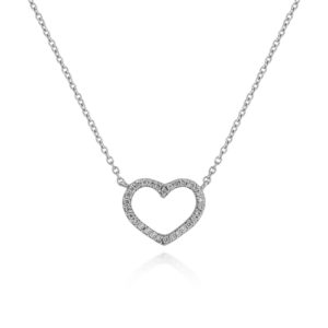 COLLANA CON CUORICINO SGRIFFATO IN BRILLANTI