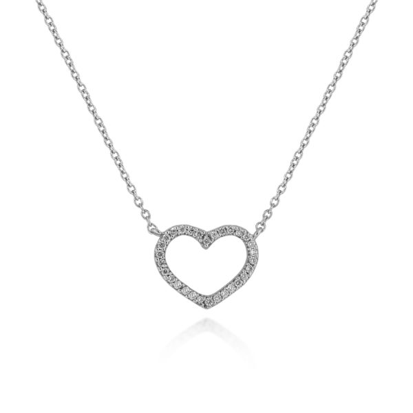 NECKLACE WITH A DIAMONDS SET HEART
