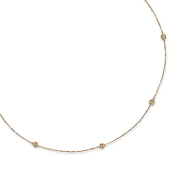 COLLANA CON 7 CASTONCINI CON BRILLANTE