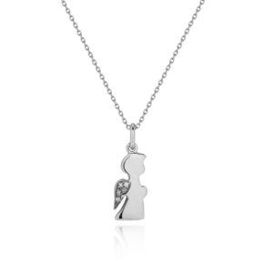 COLLANA CON ANGIOLETTO CON BRILLANTI SULLE ALI - 90311