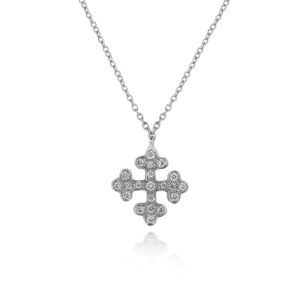COLLANA CON CROCETTA PENDENTE INCASSATA IN BRILLANTI