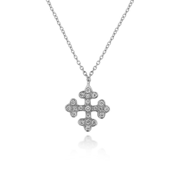 COLLANA CON CROCETTA PENDENTE INCASSATA IN BRILLANTI