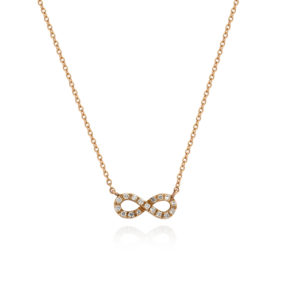 COLLANA CON SIMBOLO INFINITY INCASSATO IN BRILLANTI