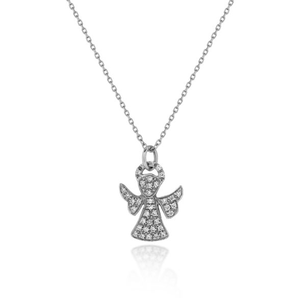 COLLANA CON ANGIOLETTO TUTTO INCASSATO IN BRILLANTI