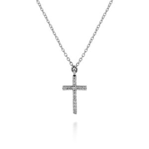 COLLANA CON CROCE PENDENTE IN BRILLANTI