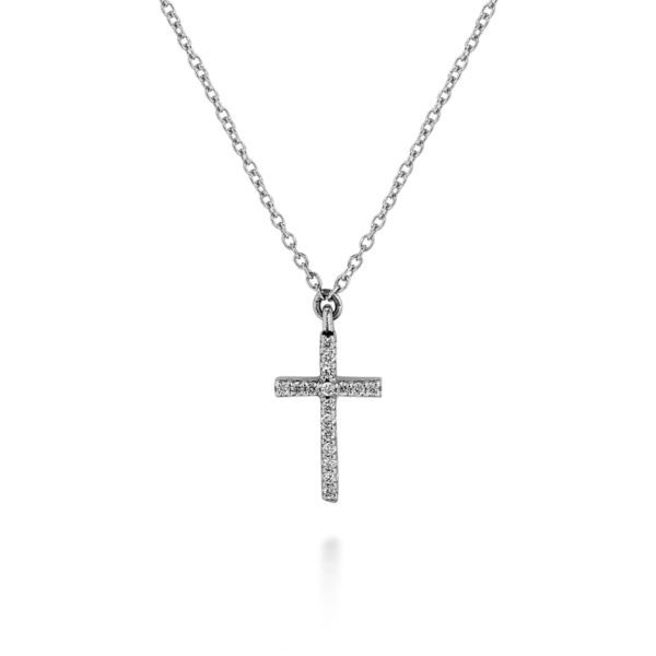 COLLANA CON CROCE PENDENTE IN BRILLANTI