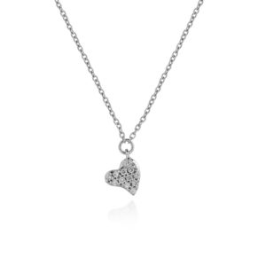COLLANA CON PICCOLO CUORE IN PAVE' DI BRILLANTI