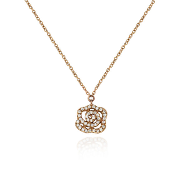 NECKLACE WITH A TINY DIAMONDS SET ROSE