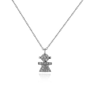 COLLANA CON BAMBINA IN PAVE' DI BRILLANTI