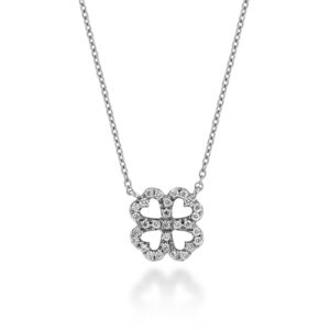 COLLANA CON QUADRIFOGLIO INCASSATO IN BRILLANTI