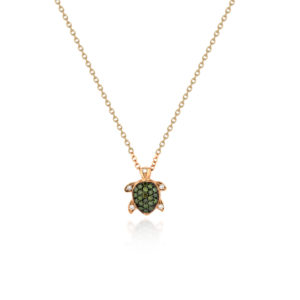 COLLANA CON TARTARUGA CON BRILLANTI VERDI