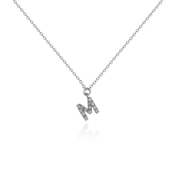 COLLANA CON LETTERINA M IN BRILLANTI