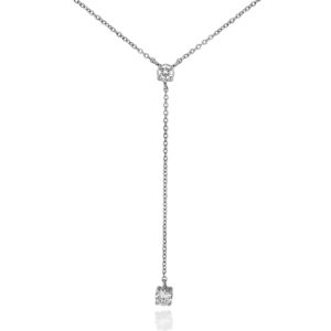 COLLANA A T CON 2 DIAMANTI