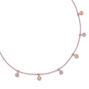 COLLANA CON 7 PIASTRINE TONDE PENDENTI 3 DELLE QUALI NCASSATE IN BRILLANTI