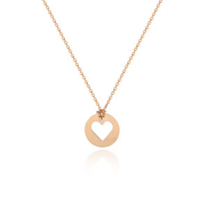 COLLANA CON PIASTRINA E CUORE INTAGLIATO