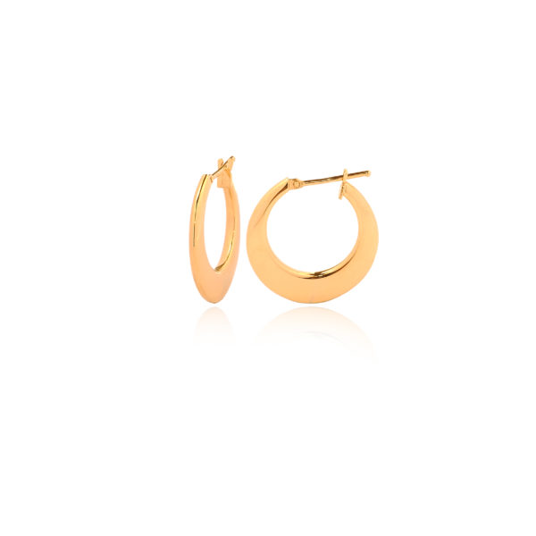 750 gold electroform round hoops flat saction , 2 cm diameter