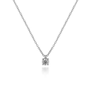 necklace with a single diamond 0,15 ct - gold 750