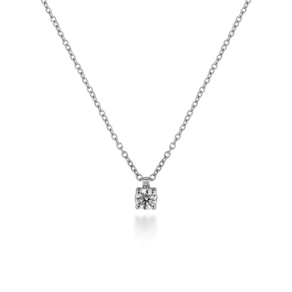 necklace with a single diamond 0,15 ct - gold 750