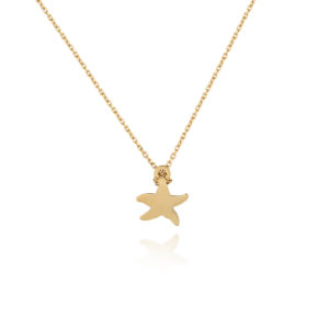 Lovely necklace with a tiny pendant starfish, 750 gold