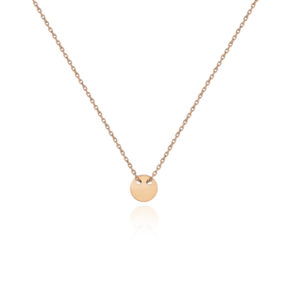750 gold necklace with a small round plate 6 mm diameter