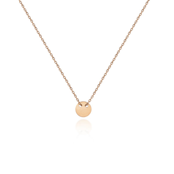 750 gold necklace with a small round plate 6 mm diameter