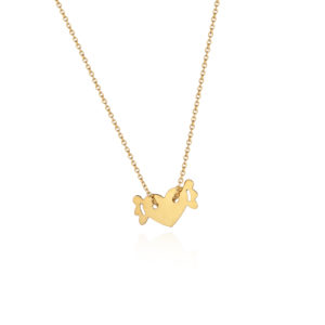 750 gold necklace with hanging winged heart