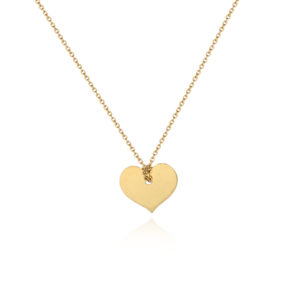 750 gold necklace with hanging heart